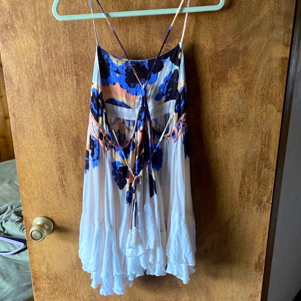 Free People Floral Dress - Blue and White